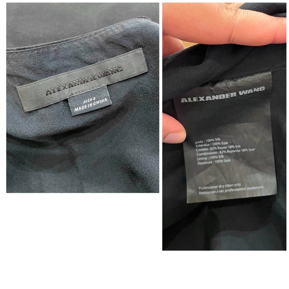 Alexander Wang Velvet Trim Silk Mini Dress - Picture 9 of 9